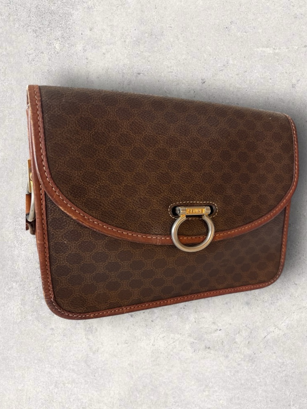 Celine Brown Leather Crossbody Bag with Ring Hardware - Picture 5 of 9